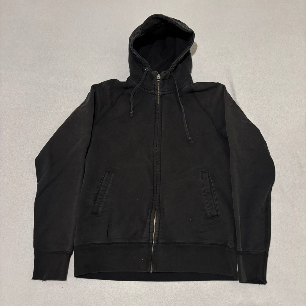 Sitka Mens Organic Cotton Full Zip Hoodie Black Embroidered Medium Heavyweight